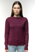 Plum Ribbed Knit Pullover
