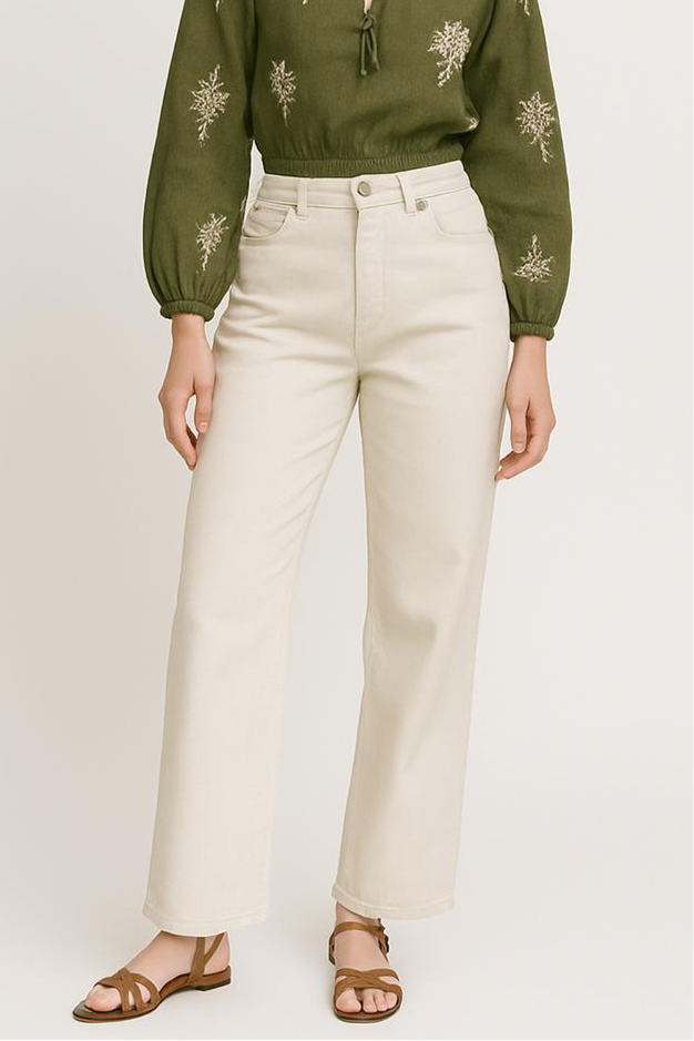 Off-White High-Waist Straight Jeans