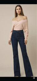 Pink Overlapping Neckline Pullover