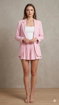Pink Single-Breasted Blazer