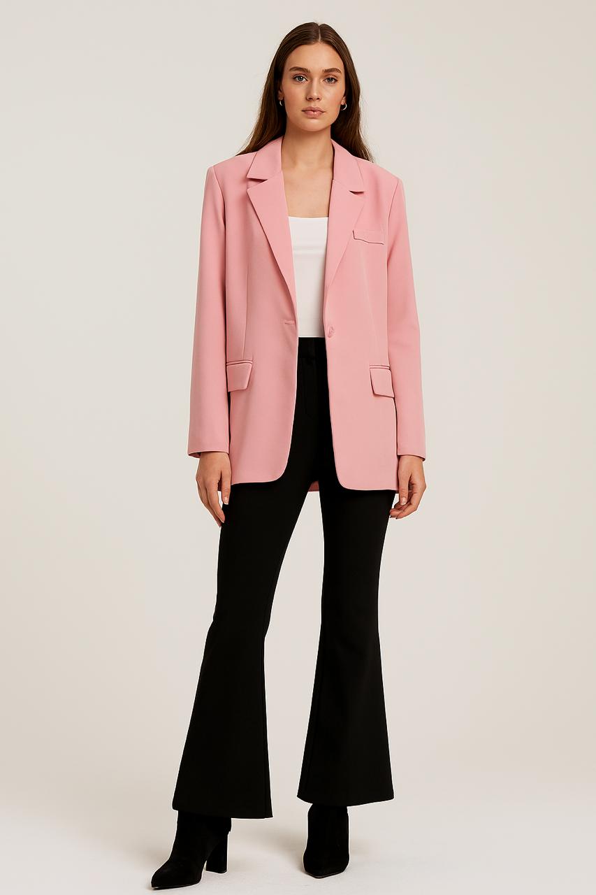 Pink Single-Breasted Blazer