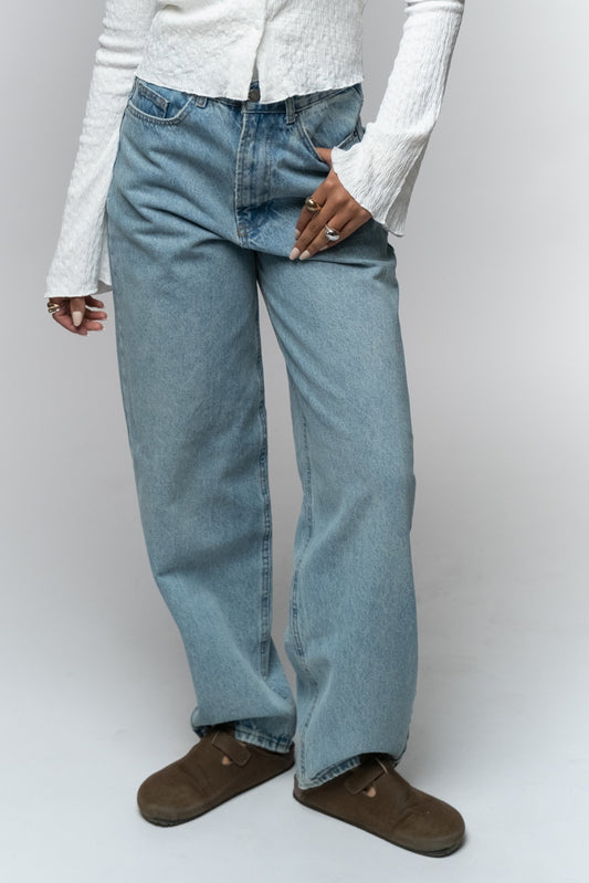 Light-Wash Straight-Leg Jeans