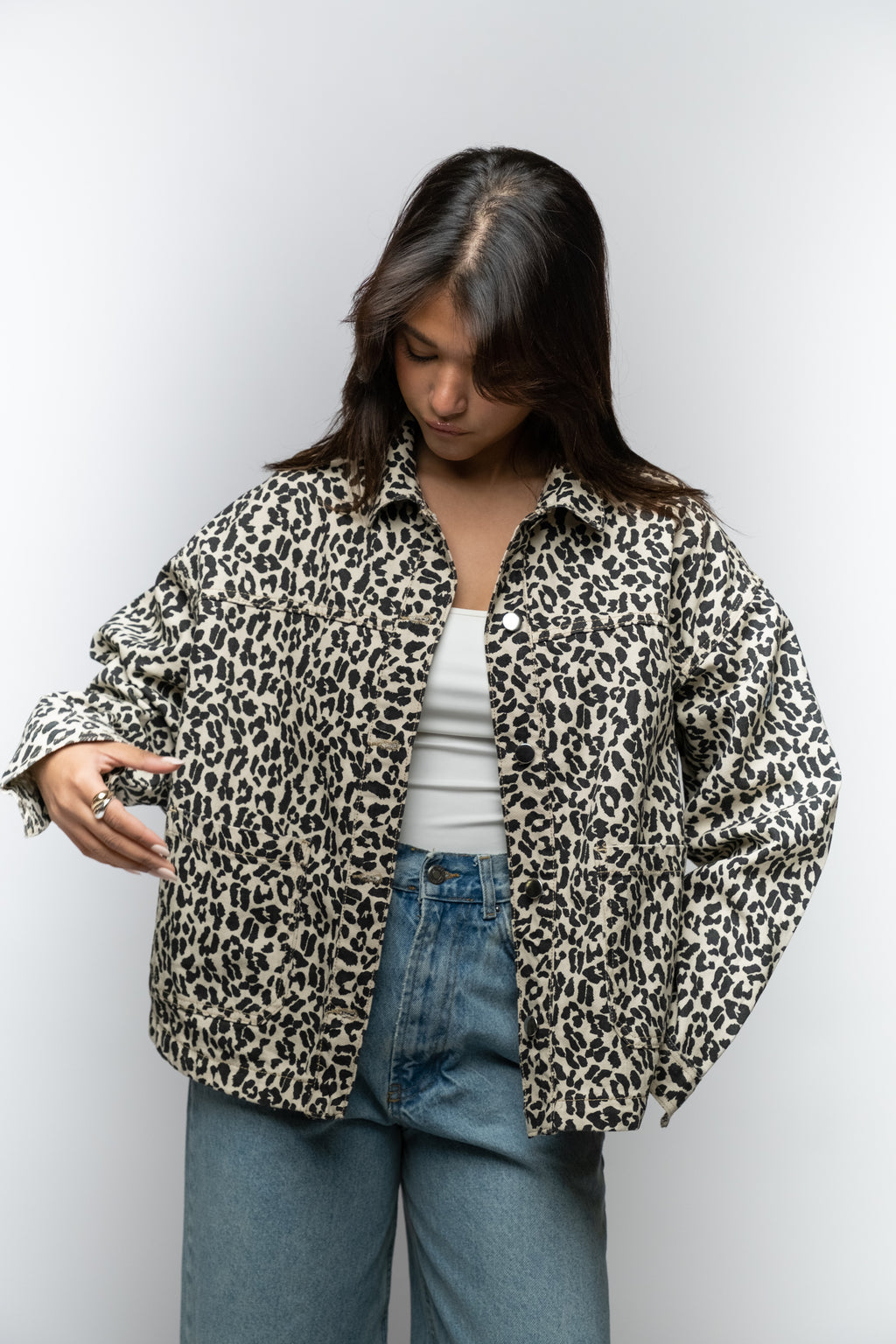 Leopard Print Denim Jacket
