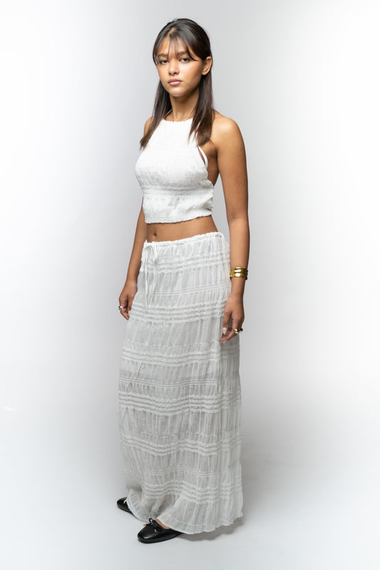 White Smocked Two-Piece Set