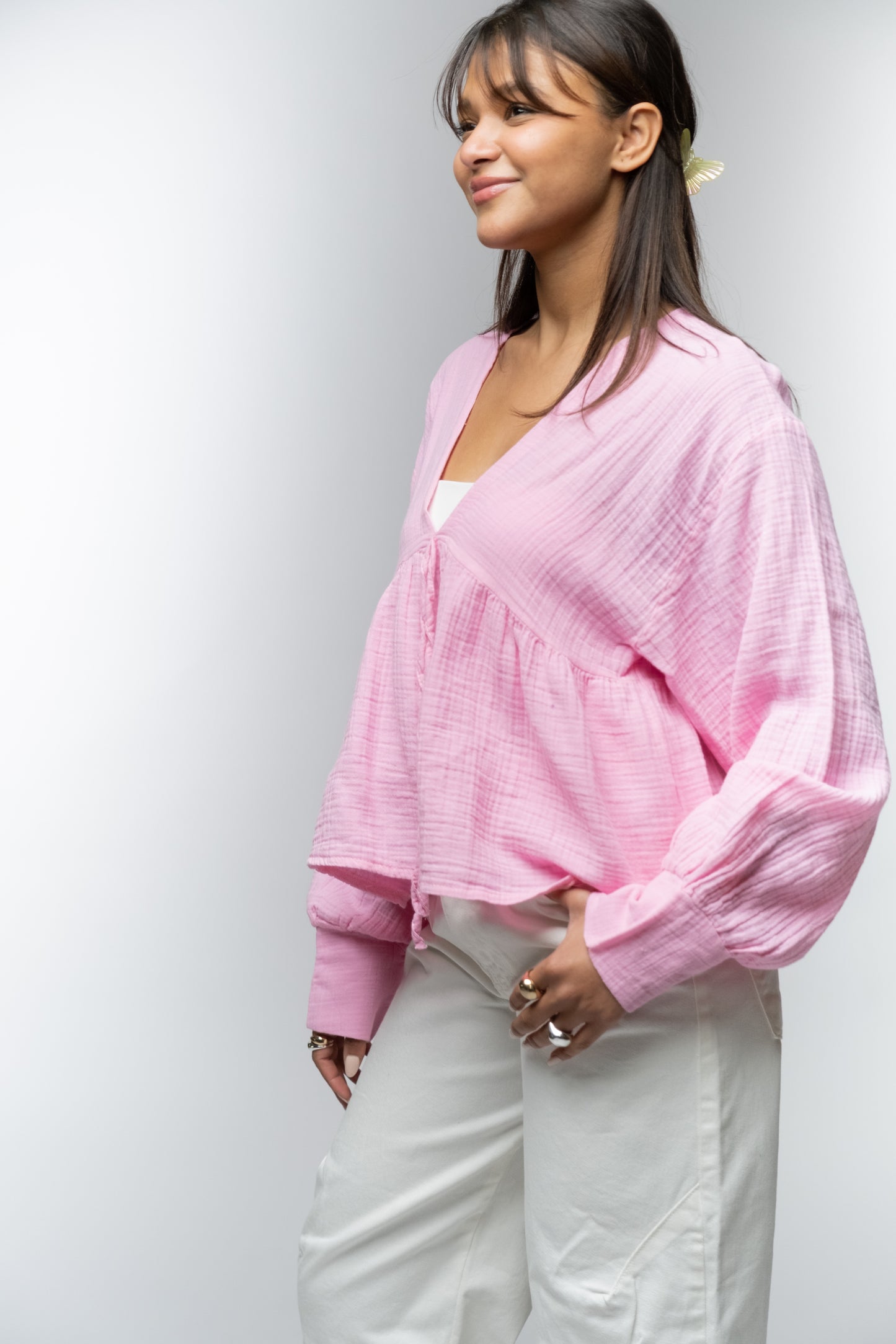 Vibrant Pink Puff Sleeve Top