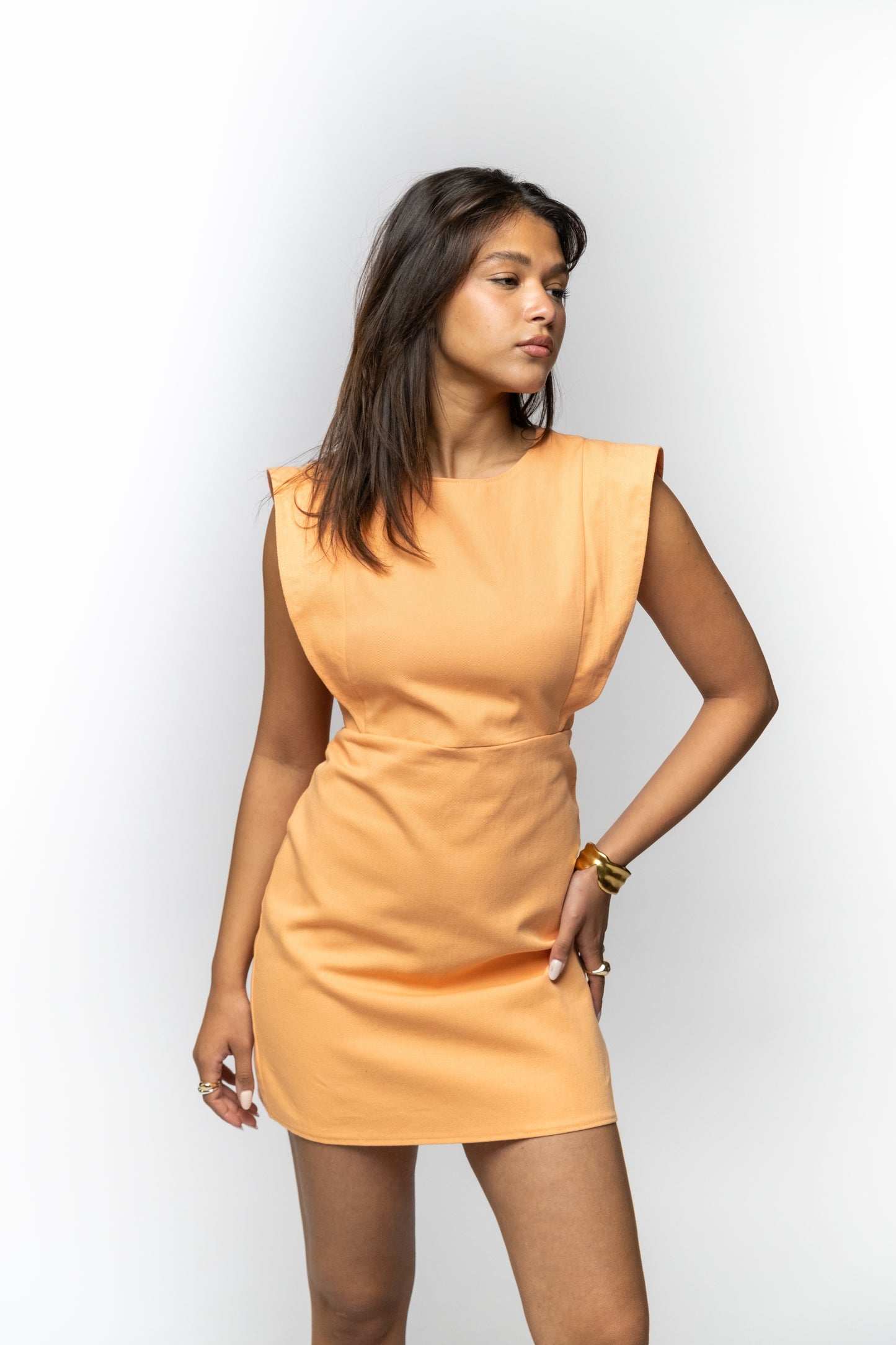 Orange Denim Dress