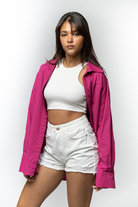 Dark Pink Oversized Shirt