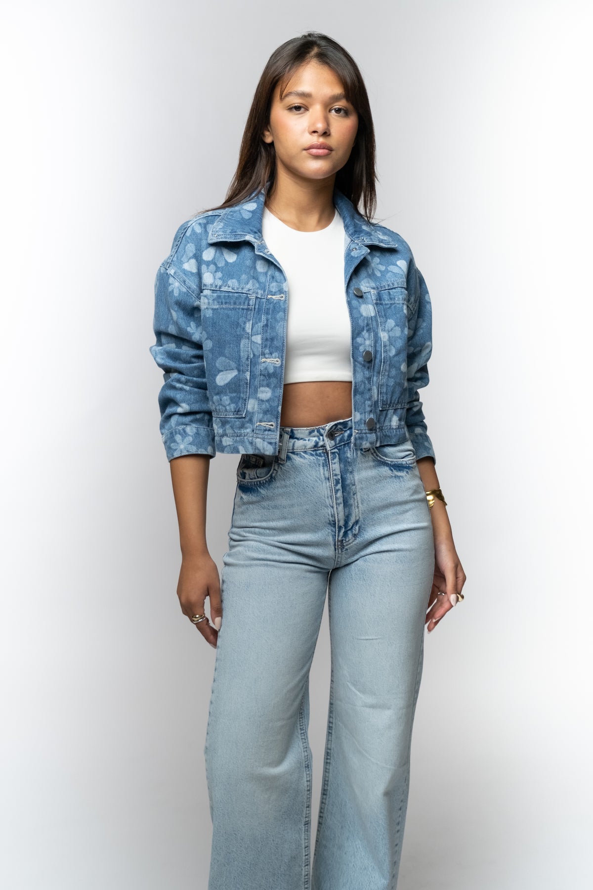 Floral Print Denim Jacket